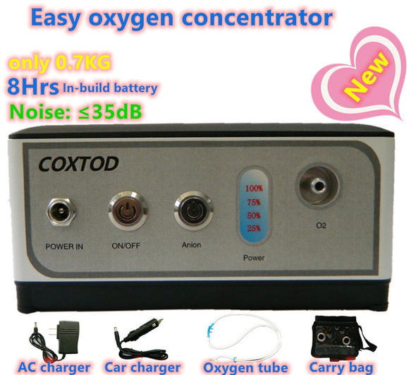 3L Portable oxygen concentrator machine with 8hrs in-built battery